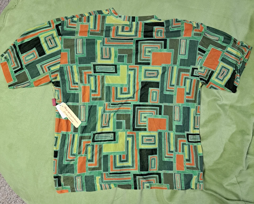 ВИНТАЖНАЯ МУЖСКАЯ РУБАШКА SILVERSILK 100% ШЕЛК РАЗМЕР 4XL - Изображение 3 из 4