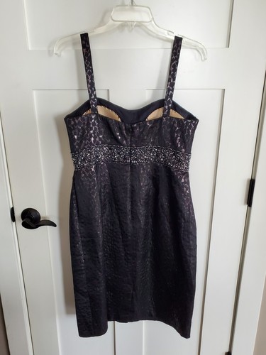 Occasions Mon Cheri Beaded Black Bronze Metallic Dress Size 12 W/ Jacket Formal - Picture 5 of 22