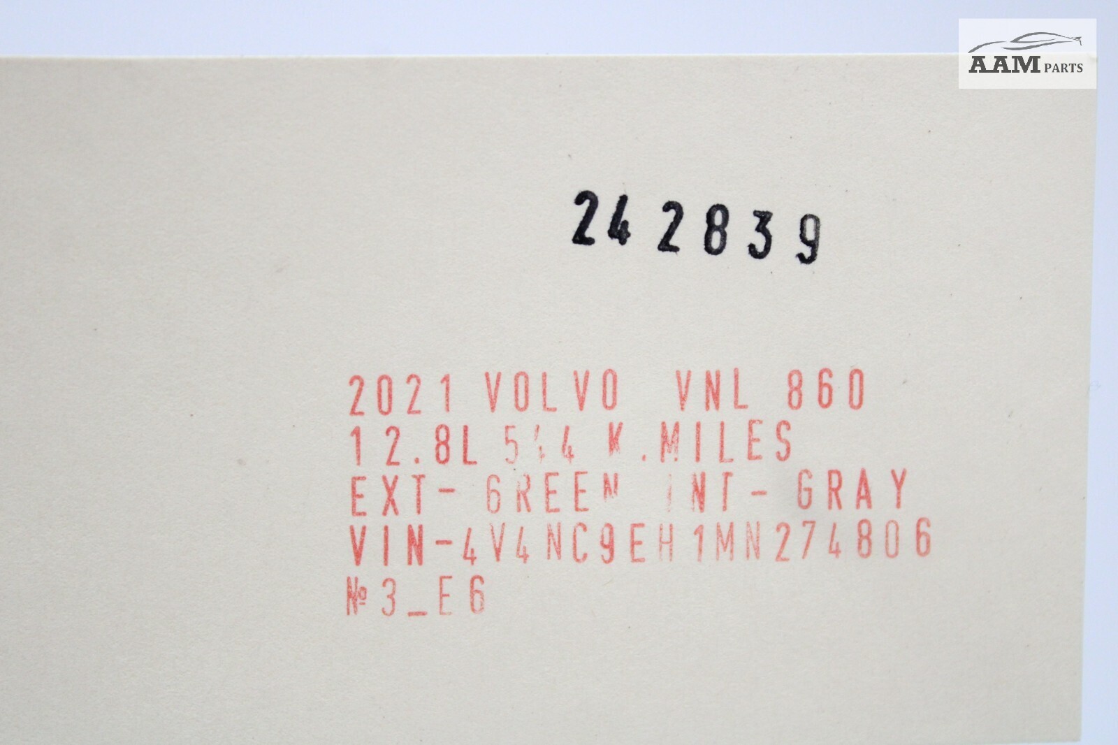 2018-2024 VOLVO VNL 860 BRAKE STOP FOOT PEDAL 84706974 OEM