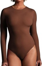 IUGA Long Sleeve Bodysuits for Women Crew Neck Body suit Women's Slimming Basic