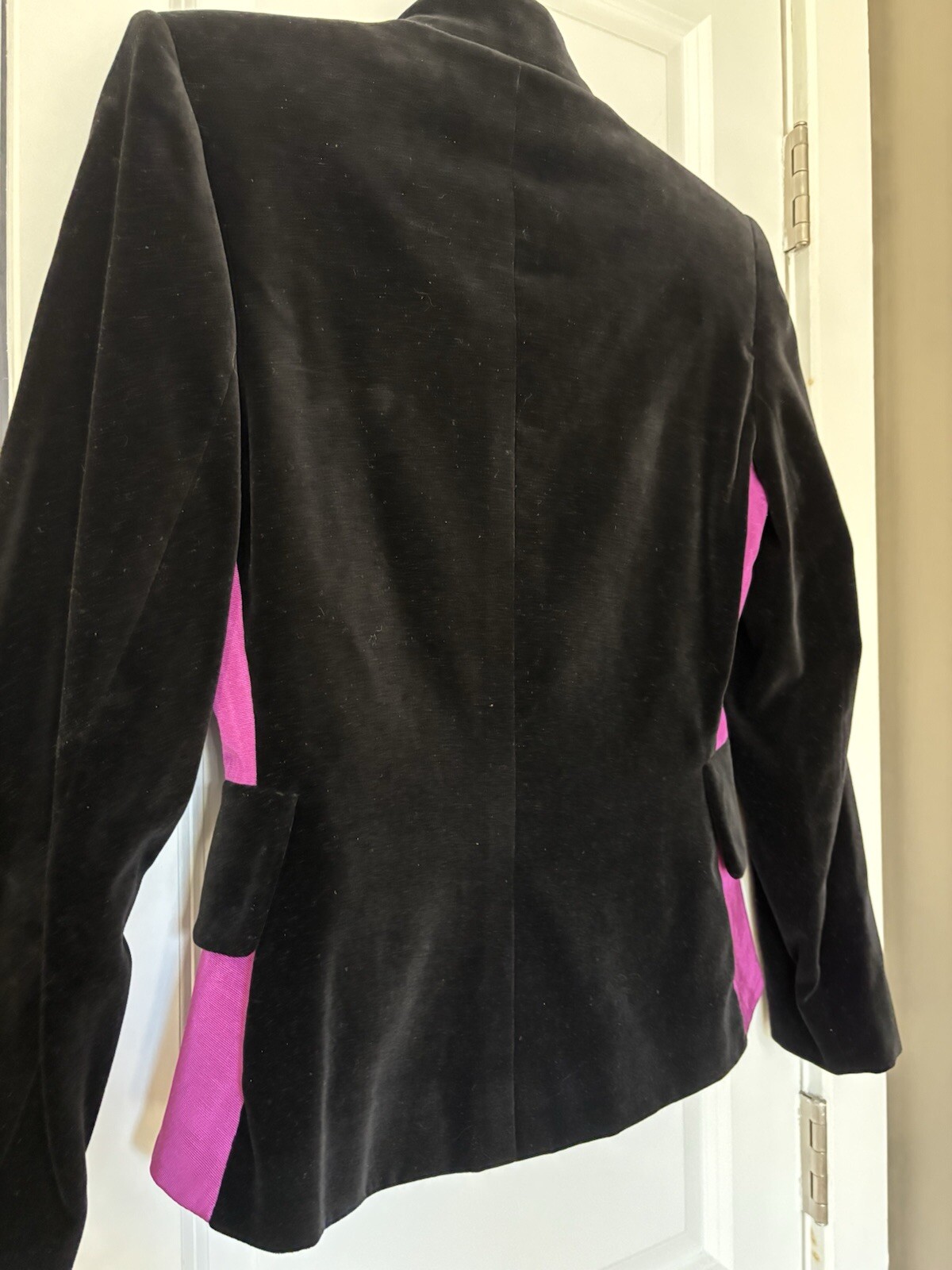 Set gonna vintage yves saint laurent encore velluto nero magenta taglia S