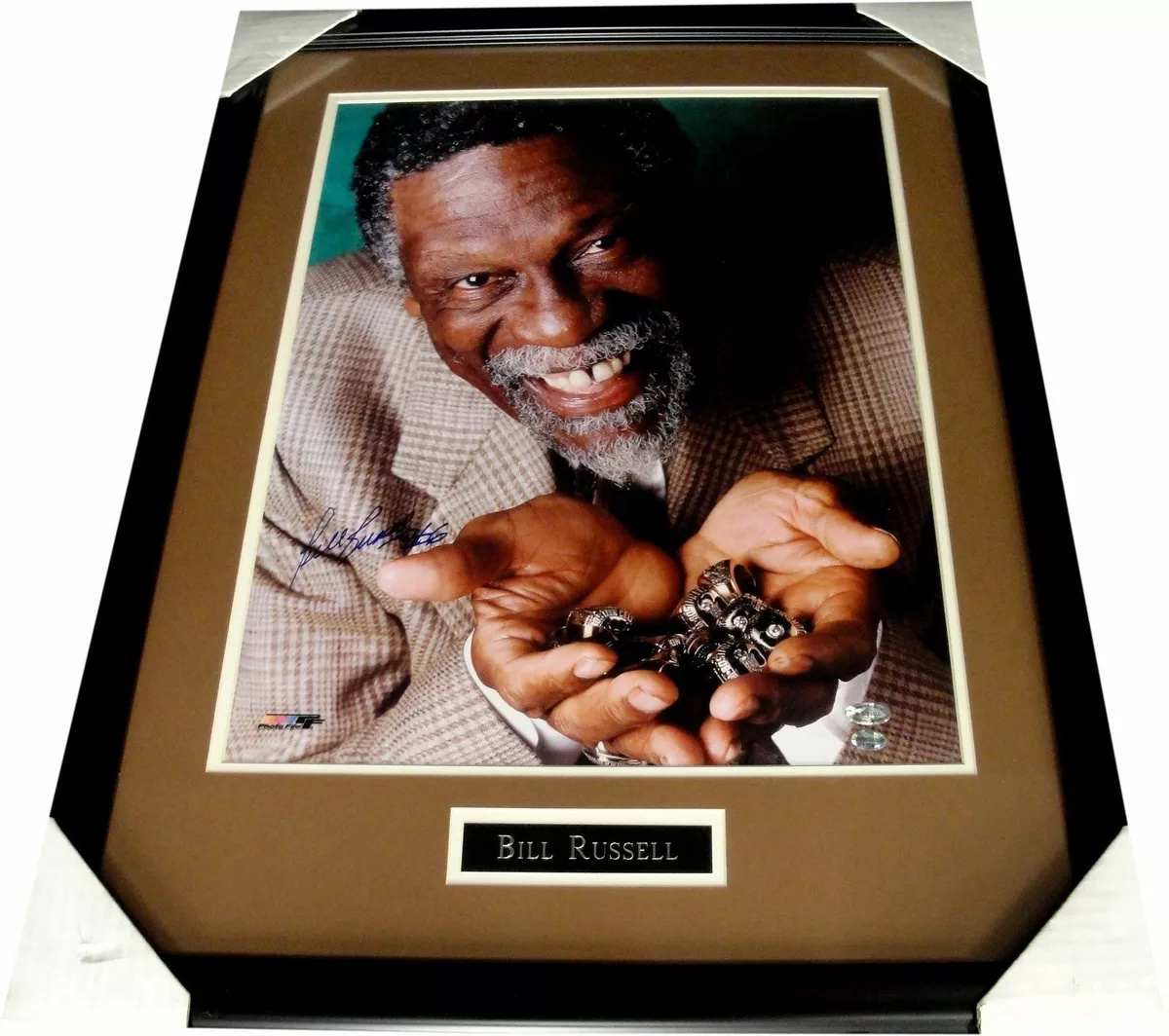 Bill Russell Hand Signed Autographed 16X20 Photo Custom Framed 11 Rings Boston