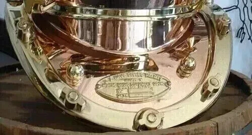 Casco de Buceo 18" Marina de los Estados Unidos Mark V Buzos de Mar Profundo Antiguo Buceo Marino Buzos Casco Foto 4 de 4