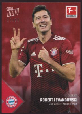 2021 Topps Now Bundesliga Red Parallel /99 Robert Lewandowski Bayern München