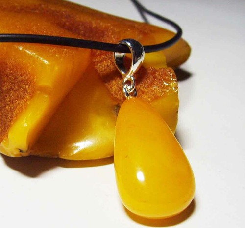 Pendentif En Argent 925 Avec Ambre Baltique Véritable - Modèle GL2030 - Neuf Avec étiquettes
