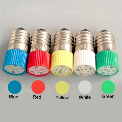 E10 LED Instrument Warning Light, 0.5W - 12/24/110/220/380V Universal Bulb