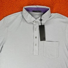 GREYSON Mens LARGE Spirit Golf Polo Shirt CatBird No Logo Pima Cotton Grey