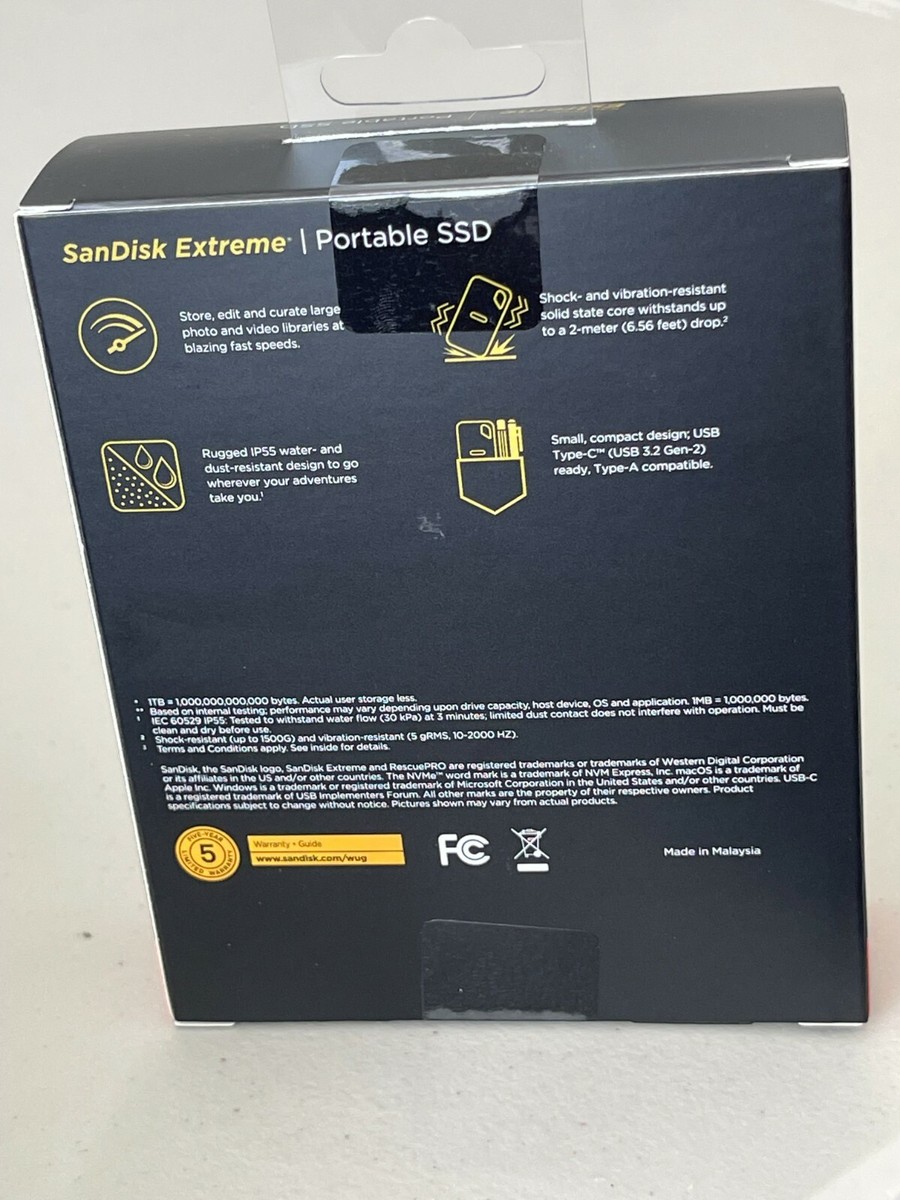 SanDisk NVMe Extreme Portable External Solid State Drive SSD USB 3.2 C 1TB 2TB.. | eBay SanDisk NVMe Extreme Portable External Solid State Drive SSD USB 3.2 C 1TB 2TB.. | eBay