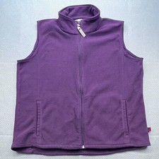 Woolrich Fleece Vest Womens Large Purple Dark Wineberry Full Zip Mock Neck
