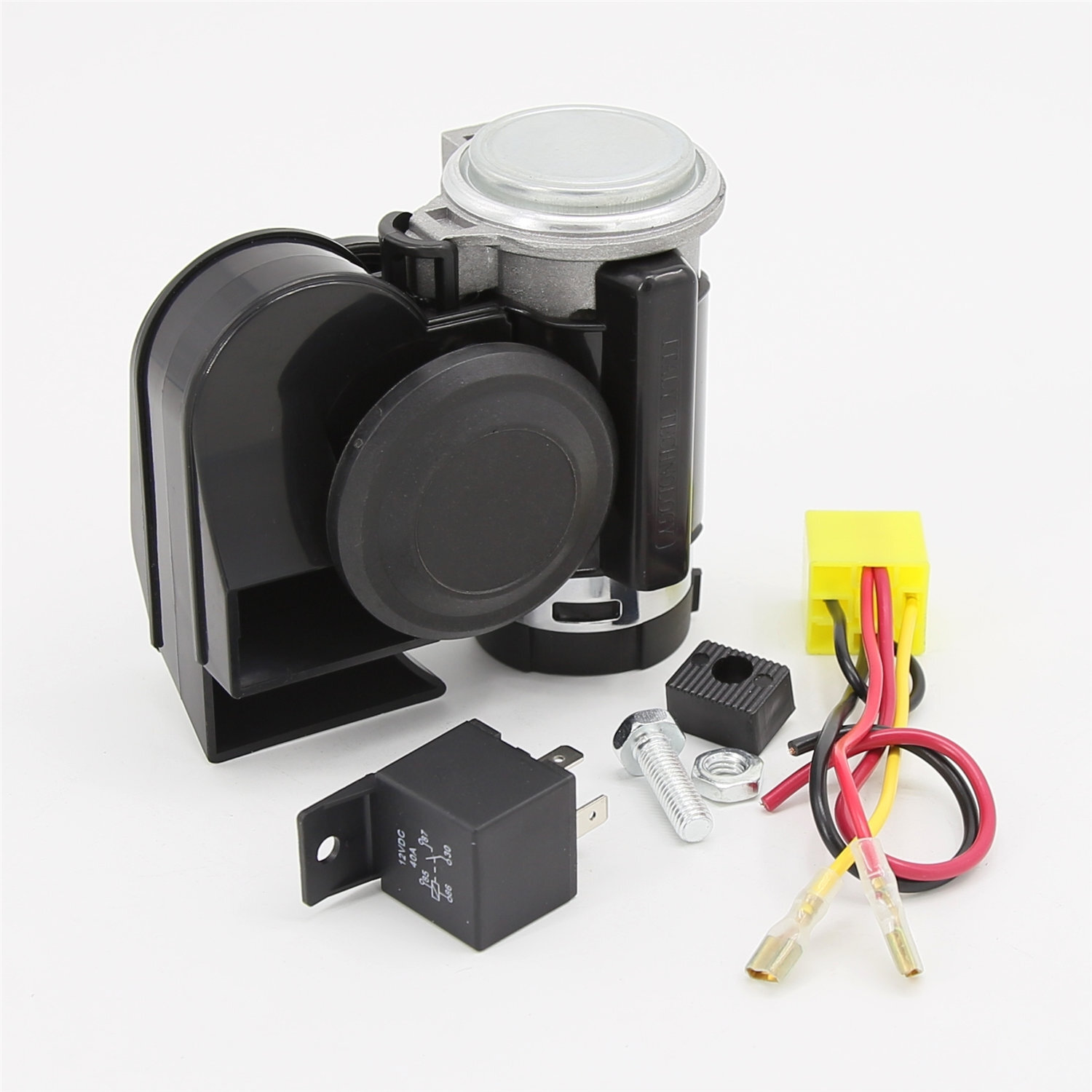 NEW 12V 120DB Black Loud Electric Air Horn Kit Motorcycle For Car Truck