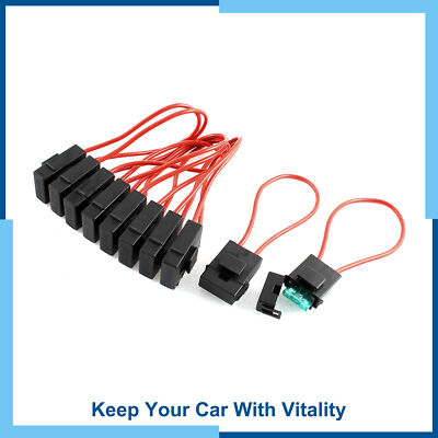 Universal Pack(10) FB-045U Type Black Plastic Case Auto Cable Fuse ...