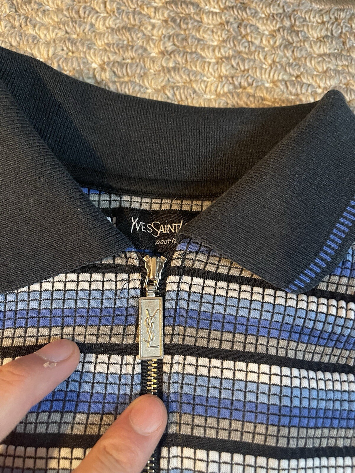 Yves Saint Laurent Pour Homme pullover multicolore 1 4 cerniera da uomo largo