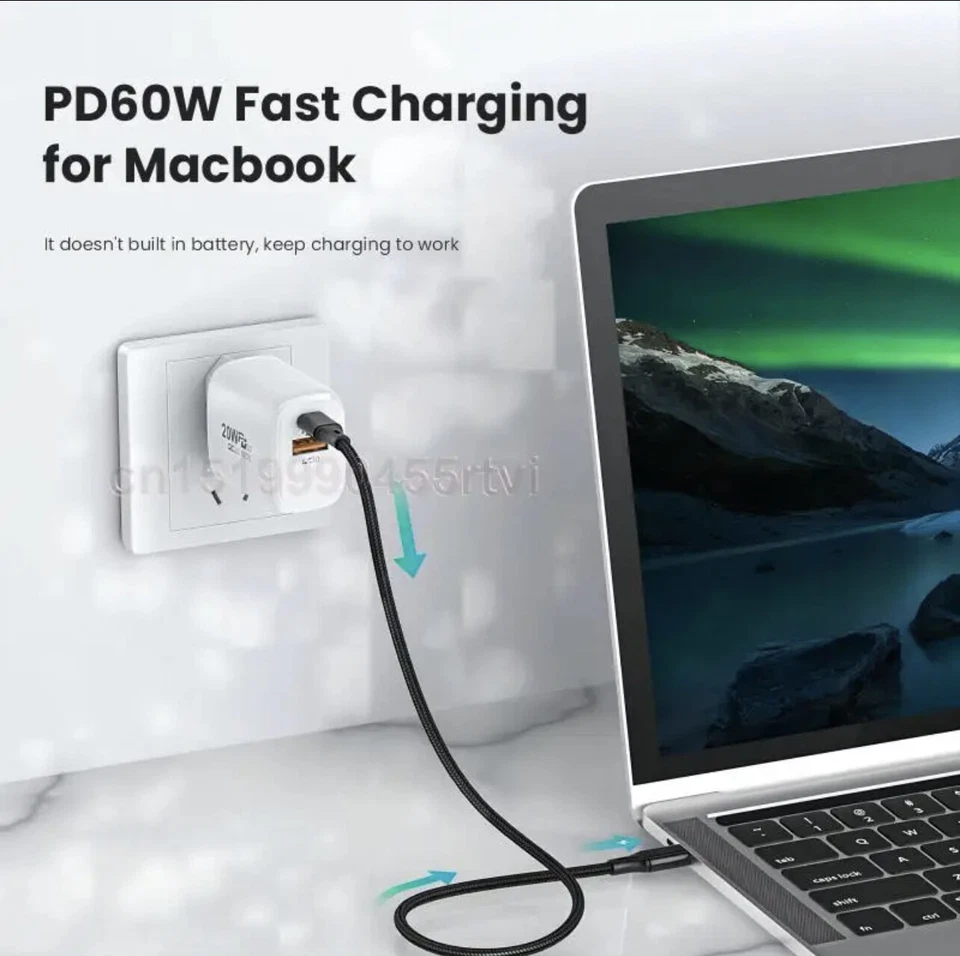 USB C to C Cable Fast Charging for Type C iPad iPhone 15 series Macbook 60W - Image 4 of 4