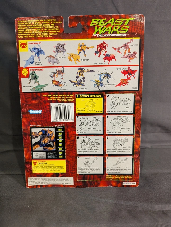 Transformers Beast Wars Cheetor Nuevo Original 1995 *Raro*Blue Eyes Rock Bubble Foto 2 de 4