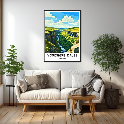 Yorkshire Dales National Park Travel Print Poster England Lover Gift - Picture 4 of 10