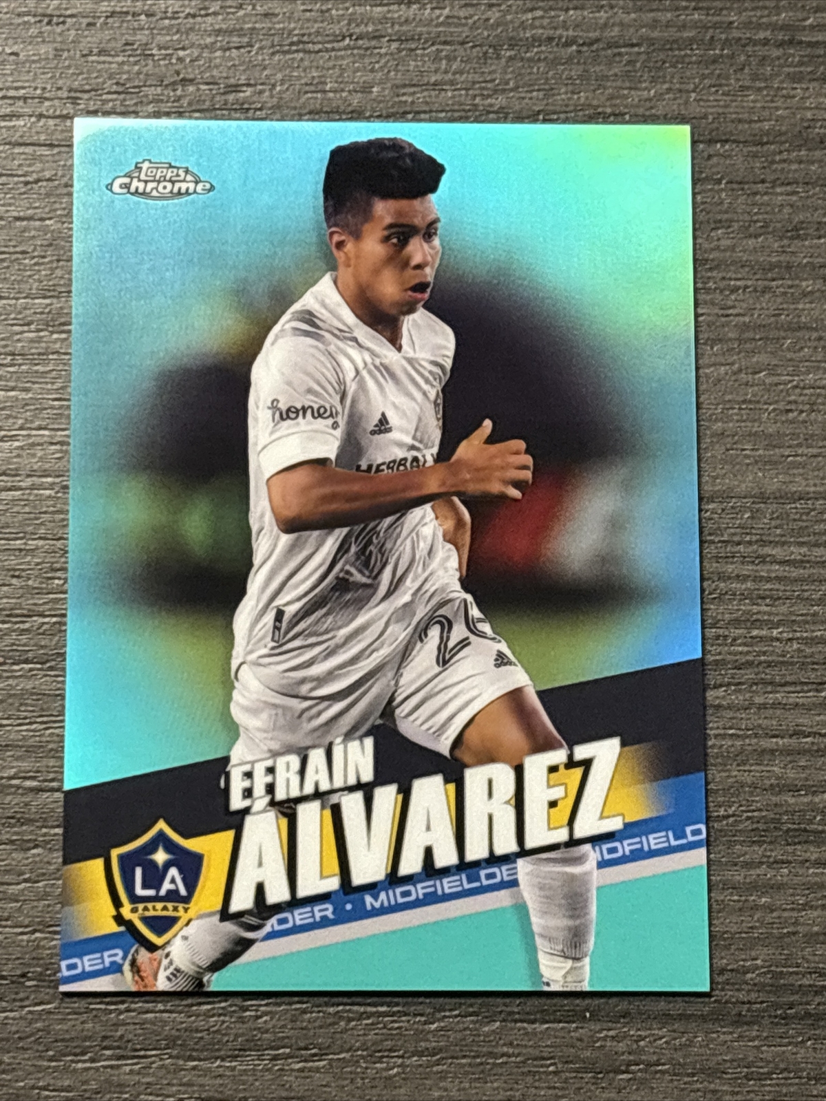 2022 Topps Chrome MLS #6 EFRAIN ALVAREZ Aqua /299 SP SP LA Galaxy