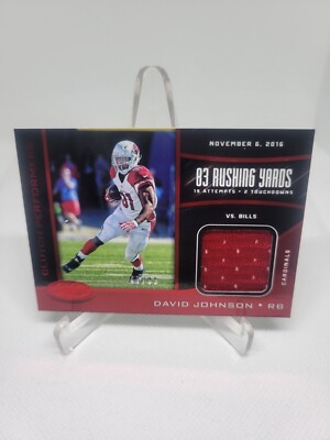 David Johnson 2017 Panini ' Red Clutch Performances ' Jersey Insert #CP-DJ