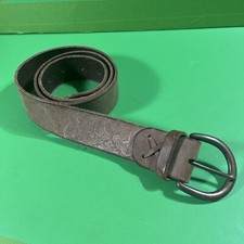 Gap Belt Brown Women's Size Medium Floral Casual Jeans Leather Belt brass