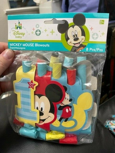 MICKEY MOUSE Fun to Be One BLOWOUTS (8) ~ Birthday Party Supplies Blue Boy Favor