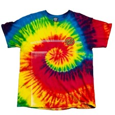 Santa Cruz Skateboards Tie Dye Multi Color Short Sleeve Large