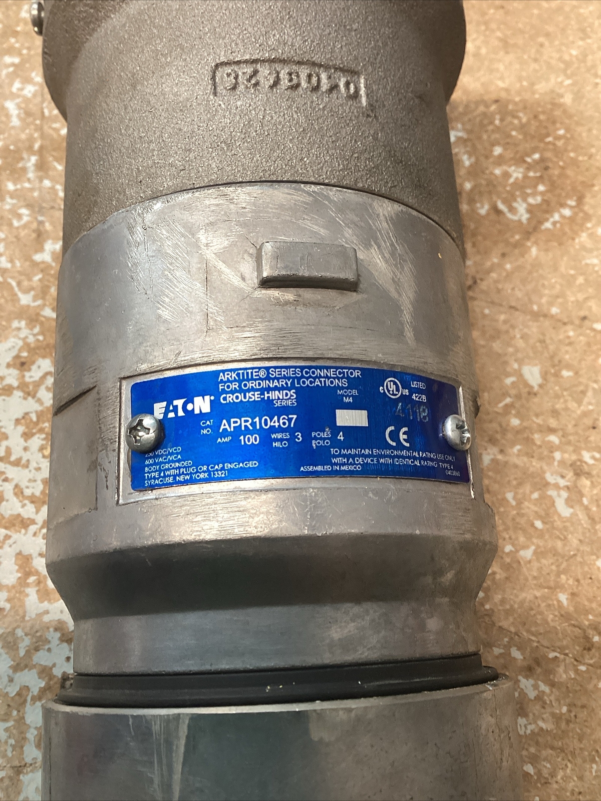 CROUSE-HINDS ARKTITE APR10467 100-Amp PIN&SLEEVE Receptacle 100A 3W 4P ...