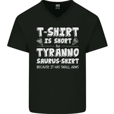 Tyrannosaurus Rex Dinosaur T-Rex Funny Mens V-Neck Cotton T-Shirt