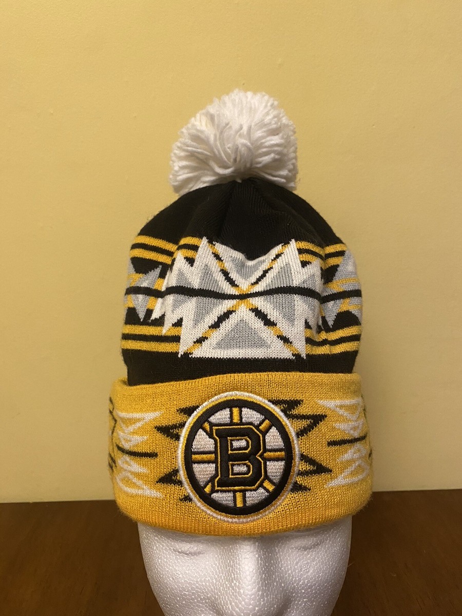 Boston Bruins Pom Top Beanie Winter Hat - Mitchell & Ness  display picture 1