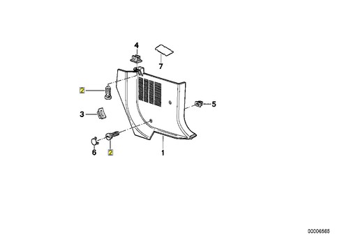 BMW E34 E32 E31 E36 E39 Innenverkleidung Drehverschlussschraube 51438139300 Neu Original - Bild 2 von 2