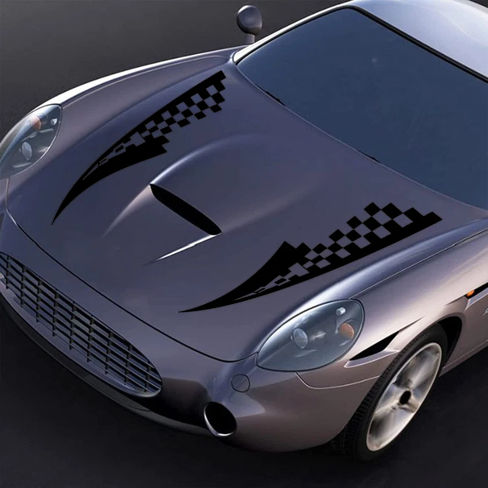 2 шт. черные виниловые измененные полоски декор отделка наклейка на капот спортивного автомобиля гонки - Изображение 4 из 4