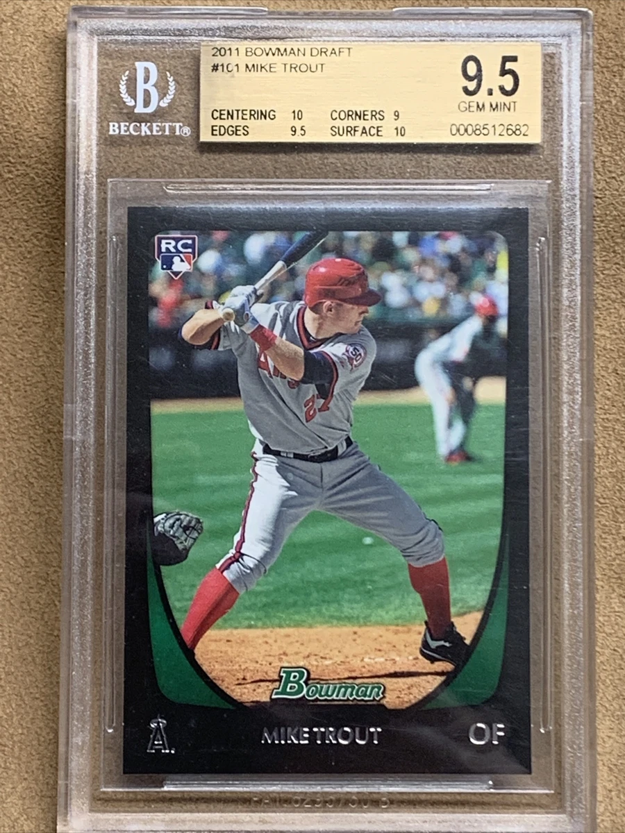2011 Bowman mike trout Rookie card RC 9.5 (10,9,9.5,10) #101 rare 