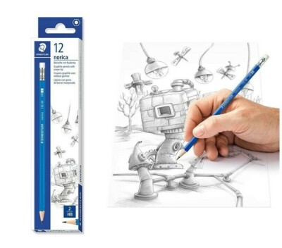 Staedtler Norica 132 46 HB2 Pencil - Pack Of 12 PEN| RUBBER TIP | Smooth writing