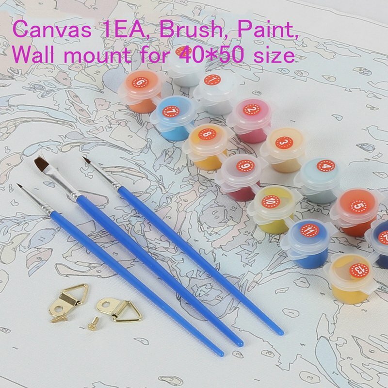 16"x 20" DIY Paint by Numbers, Canvas Oil Painting Kit for Kids& Adults