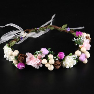 Xmas Beach Wedding Flower Hair Garland Crown Headband Floral