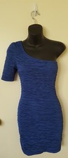 Women's Girl's Junior Royal Blue Ruched Party One Shoulder Dress, Size S Windsor