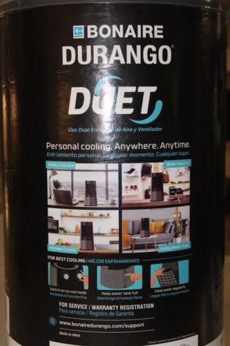 Bonaire Durango Duet Portable Evaporative Cooler 3-Speed Setting+300CFM+Black - Picture 17 of 23