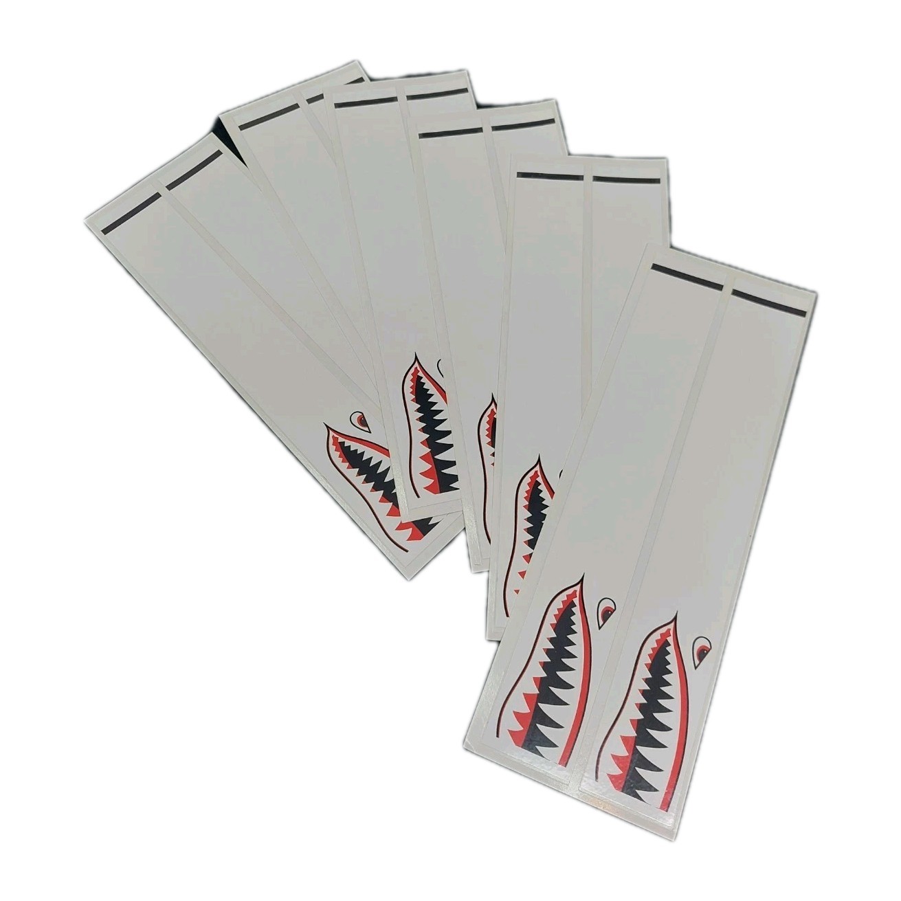 12pk 7" Arrow Wraps: White Shark Bomber: 1 Dozen Vinyl Sticker Wraps: 1" Wide