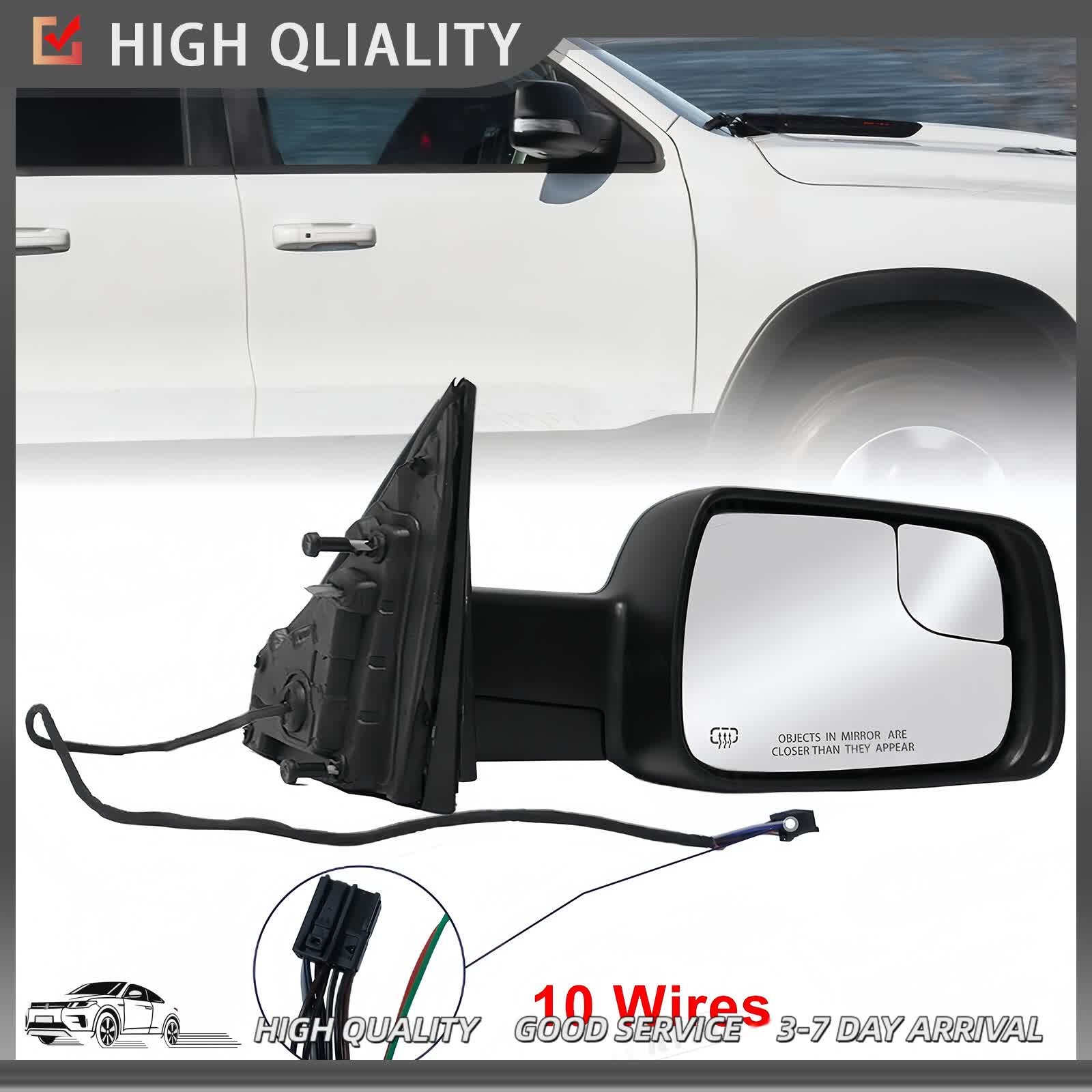 Heated Mirror w/Power Fold Signal Light Right For 2019-2024 Ram 1500 68276500AH thumbnail 3