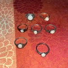 SILVER Lot Of 7 Ring 5.5 Marcasite Vintage Blue Crystal Bali Fashion Mom Look