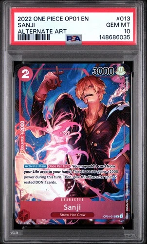 2022 ONE PIECE OP01-ROMANCE DAWN ALTERNATE ART #013 SANJI PSA 10