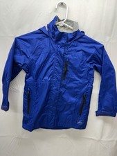 REI Rainwall Full Zip Hooded Blue Rain Jacket Windbreaker Boys XXS 4-5 Pre-Owned