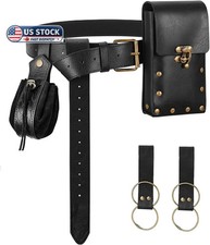 Renaissance Belt Pouch Medieval Pirate Costume Accessories One Size, Black