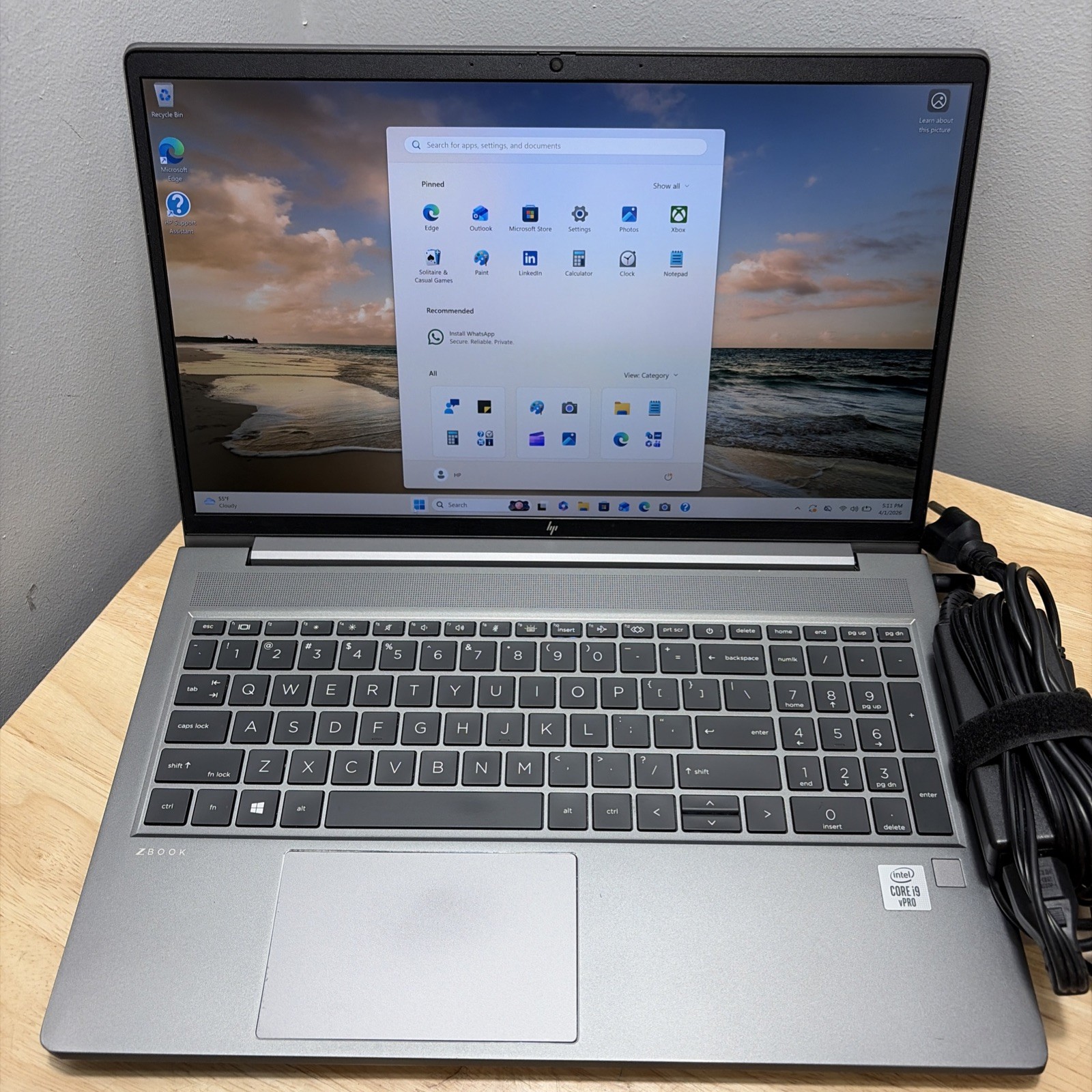 HP zbook power g7, 16-Inch Laptop, with INTEL CORE I9-10885H 2.4GHZ, 512 GB SSD (Solid State Drive), Windows 11 Pro