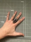 KEN ROMERO Navajo Sterling Silver Vintage Signed Purple Ring Size 7 (Lot 16)