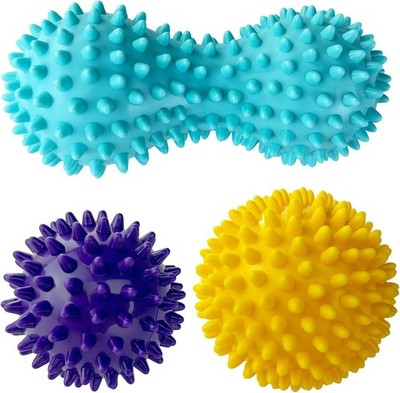 Massagebälle Faszienball 3Er Set, Igelball Massage, Triggerpunkt Gymnastikball, 