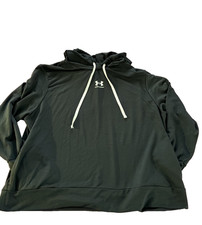 Under Armour Loose Womens Hoodie Sweatshirt Black White Logo Pullover 1 X