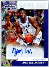 Zion Williamson 2019-20 Panini Contenders Draft Picks Rookie Auto Card #1 04/23