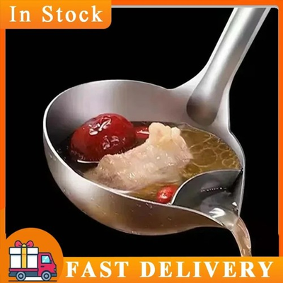 #ad Stainless Steel Colander Spoon Soup Colander Kitchen Gravy Oil Soup $5.32