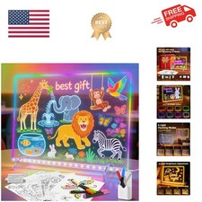 16'' Led Drawing Board for Kids with 8 Colors 6 Modes, Led Note Board with Co...