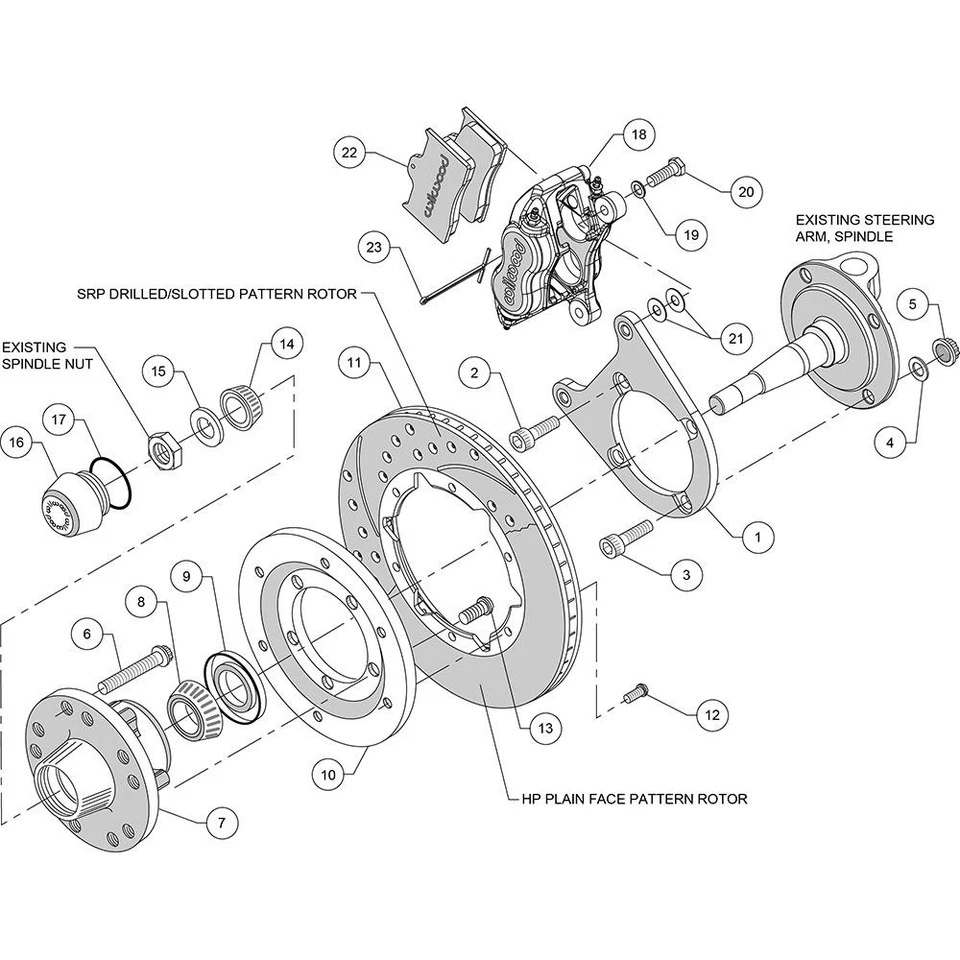 Kit de frenos de disco delanteros Wilwood 140-11013 serie FDLI Pro 37-48 para Ford Foto 3 de 4