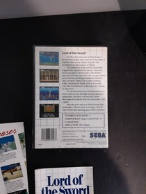 Sega Master System Lord Of The Sword Game 1988 Complete In Box